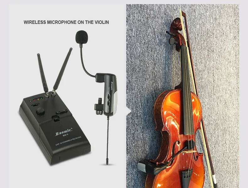 Hot Violin Professional Wireless Microphone Baomic bm 5 S3 violin