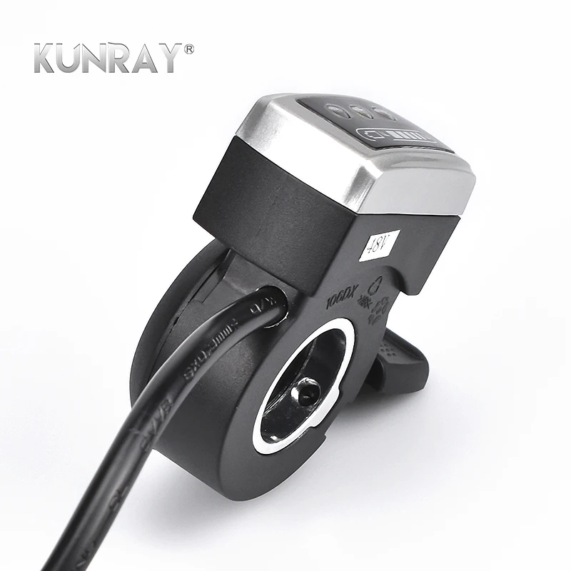 Discount RoHS 36V 48V 106DX E-Bike Bicycle Scooter Motorcycle Finger Throttle Both-Way Thumb With Battery Power And ON-OFF Switch 1