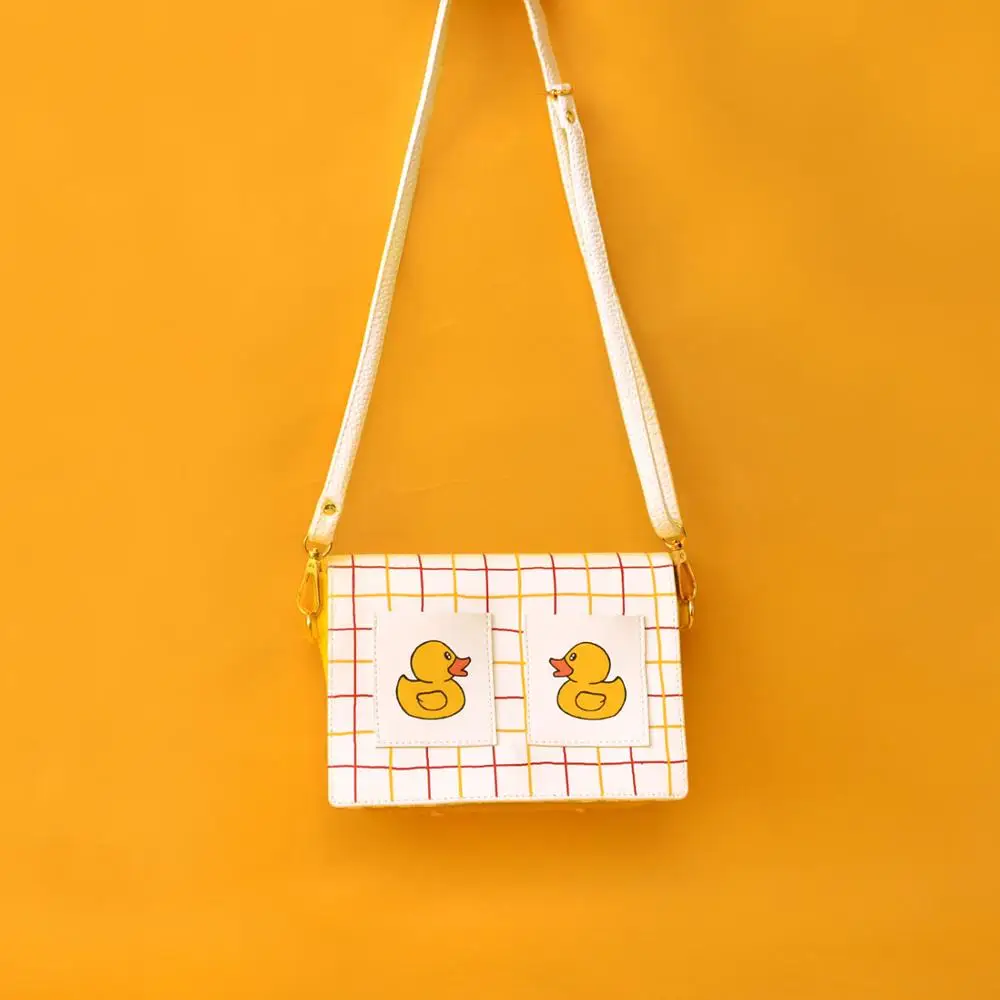 Симпатичная сумка через плечо kumayes маленькая Желтая утка сумка ins супер пожарная сумка диагональный крест дикая девочка маленькая сумка - Цвет: 1