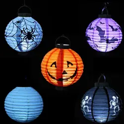 Лампа в виде тыквы на Хэллоуин украшения светодиодный Бумага светильник подвесной светильник реквизит принадлежности для вечеринки на