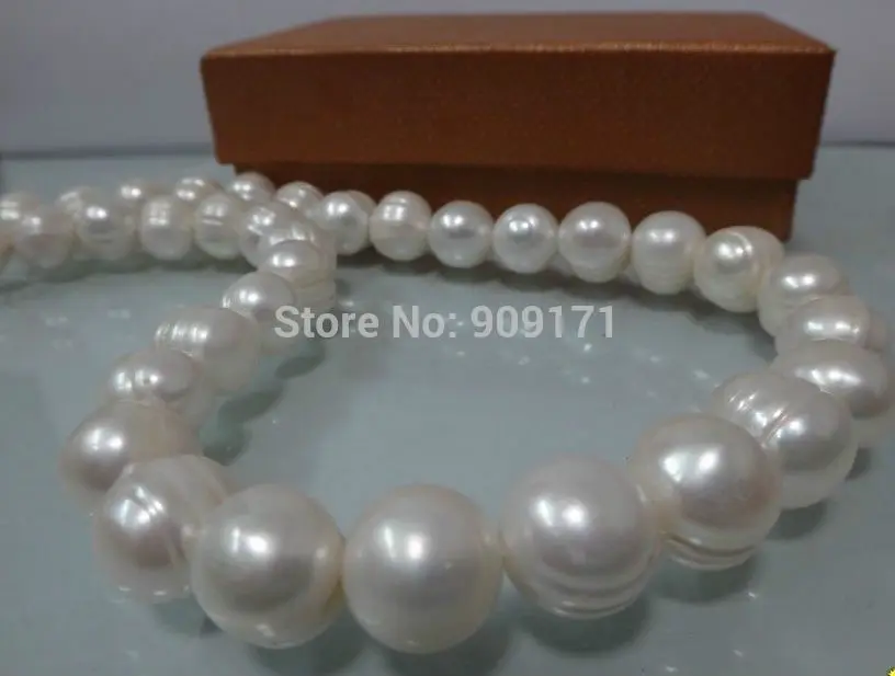

Free Shipping>>HUGE 12-14MM NATURAL SOUTH SEA WHITE BAROQUE PEARL NECKLACE 18