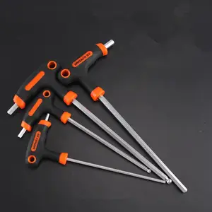 sourcing map Trinquete Destornillador Ajustable Forma T Llave Multifuncional Antideslizante Mango para 1//4 Pulg Hex Destornillador Punta Set