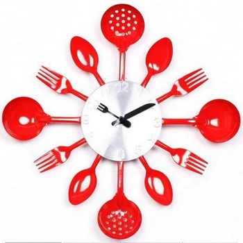

Promotion Digital Wall Clock Fork Spoon Kitchen The Decor Modern Quartz Metal Mute Sale Rushed Special Offer Freeshippi