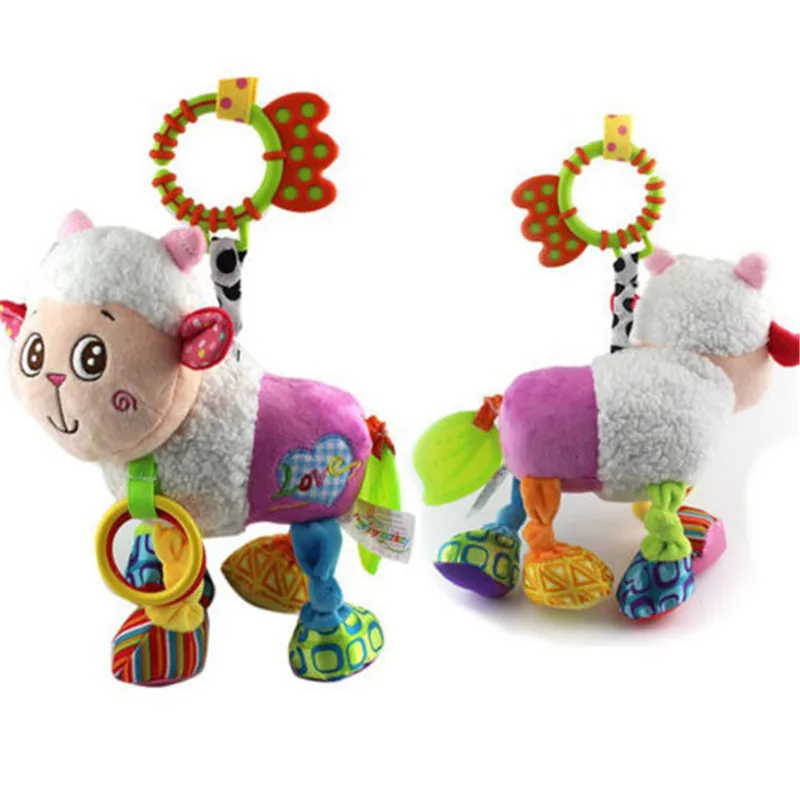 Hanging Toy sheep Plush vibration Rattle Lovely Animal Handbells