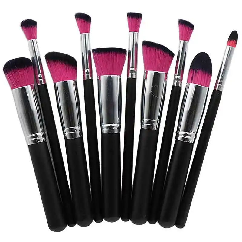 

Professional 10Pcs Makeup Brush Set Foundation Cosmetic Powder Multifunction Toiletry Brushes Make Up Brushing Kits Bag