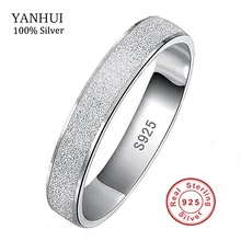 Moda Real 100% Anillo de Plata de Ley 925 con Frosting Superficie Elegante Anillos de Plata Par de Amantes de La Joyería de La Boda JZRG06