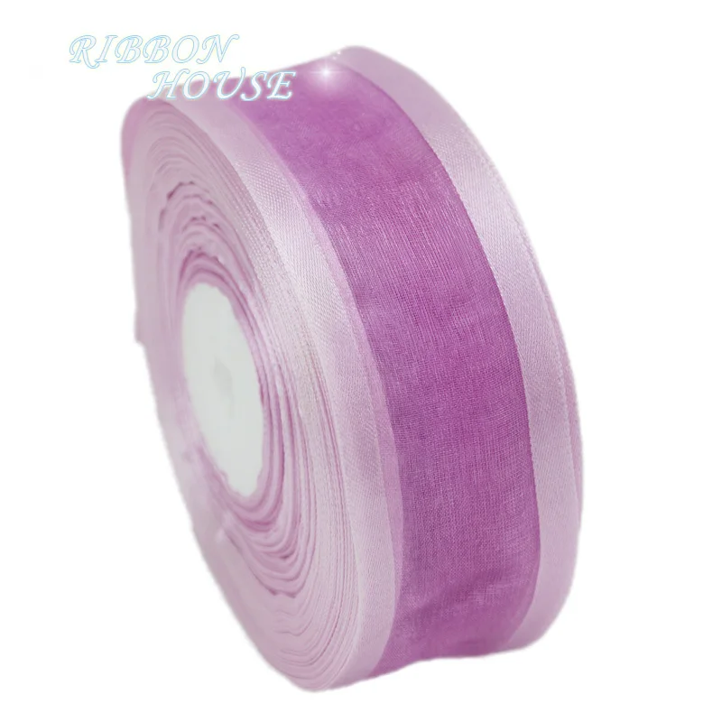 50 ярдов/рулон) 40 мм широкая органза ленты оптом декоративные ленты для упаковки подарка - Цвет: Light Purple