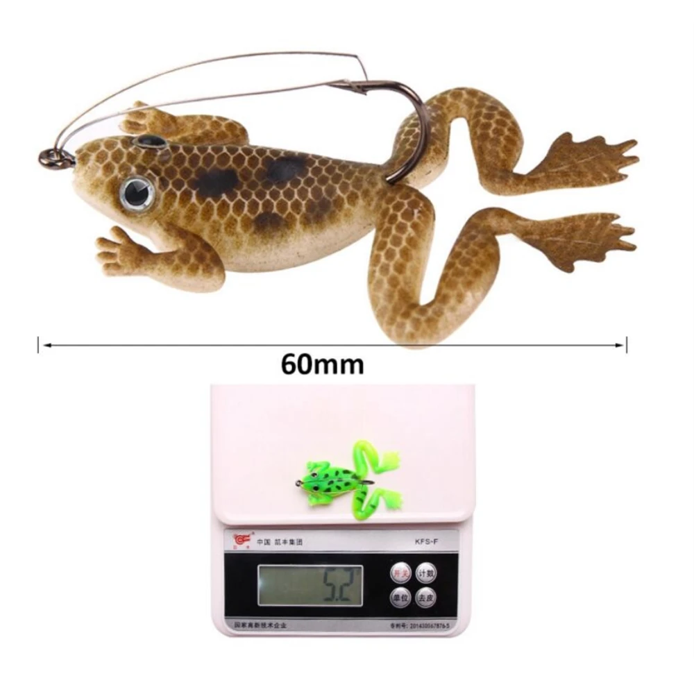 1pcs/lot 6cm/5.2g Pesca Fishing Lure Artificial Fishing Silicone Bait Frog Lure with Hook Soft Fishing Frog Lures fishing tackle
