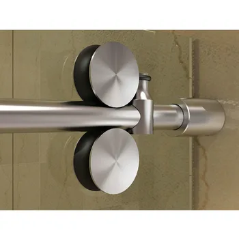 

6.6FT Brushed Stainless Steel Frameless sliding glass shower door track barn shower door hardware kit