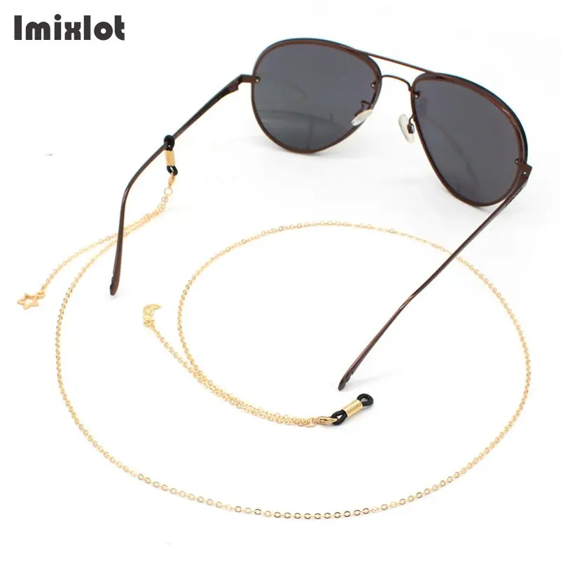 Модные женские Девушки Луна Звезда цепочка для солнцезащитных очков ремешок ожерелье золотые металлические очки шнур очки аксессуары