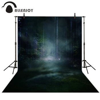 

Allenjoy photography background dark mysterious forest foggy Halloween theme backdrop professional photo background studio
