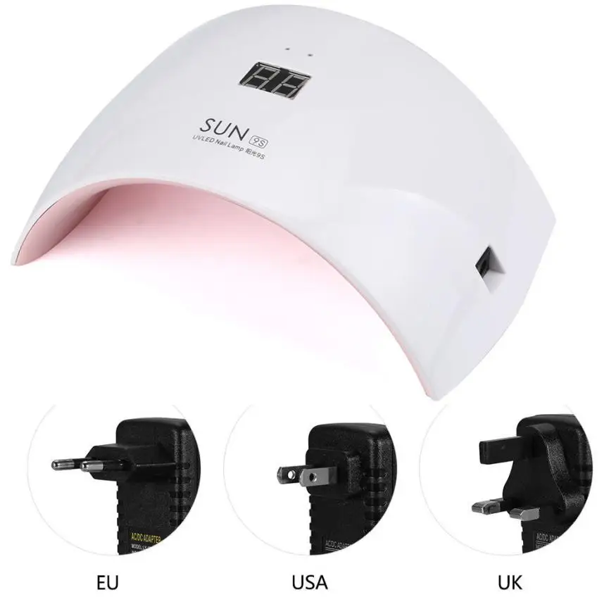 

Sun9S 24W nail dryer LED UV Nail Lamps Nail Dryers Auto Sensing Machine Cure UV Gel LCD Time Display UK/US/EU Plug 5U1215