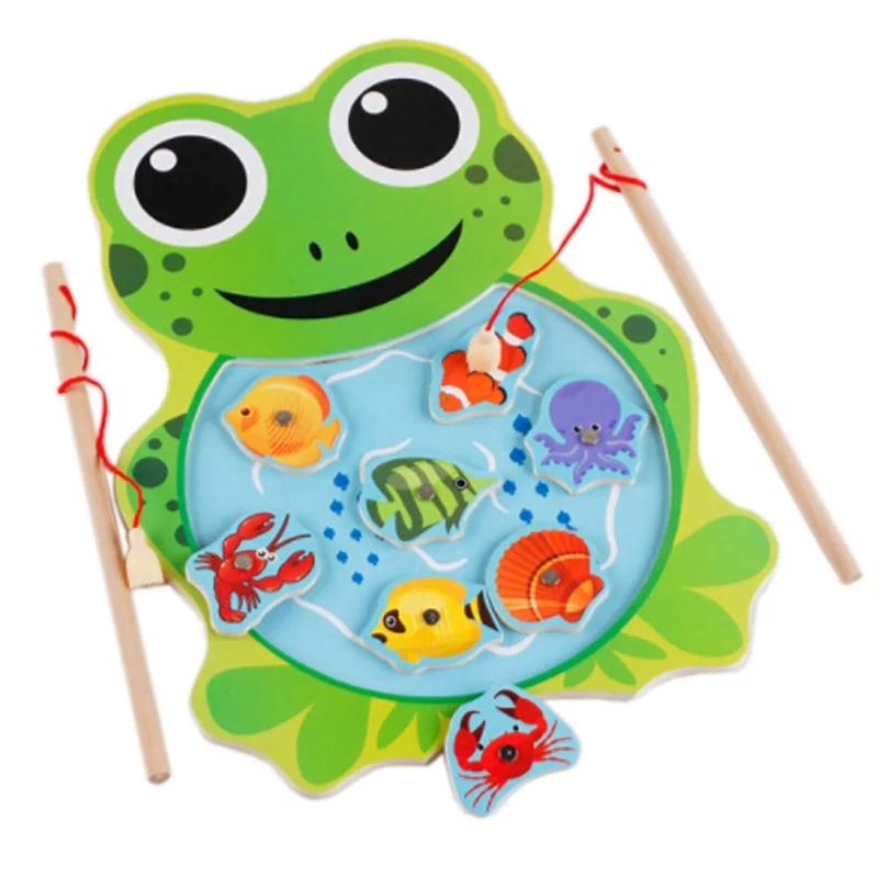 Montessori Wooden Classic Fishing Creative Kids Toys For Children Intelligent Interactive