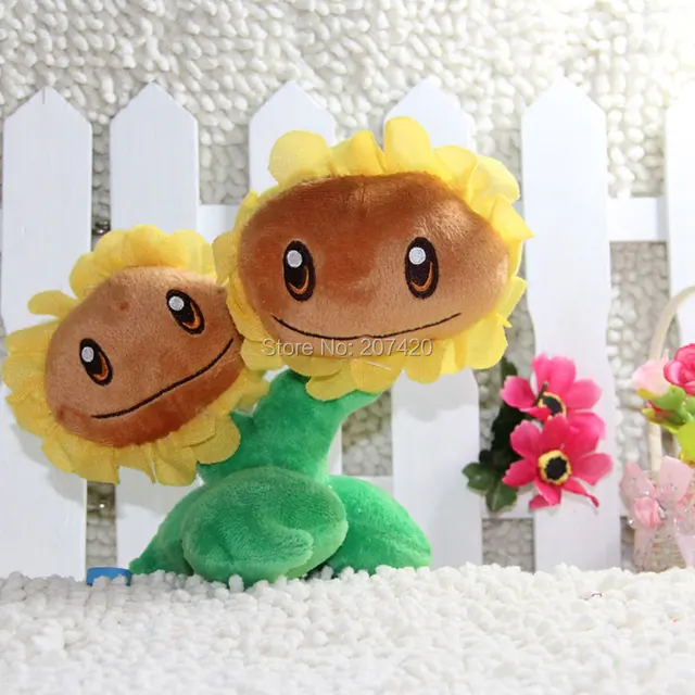 Special Price 6.3inch 16cm Cute Plant Vs Zombies Series Plant Double Sunflower Plush Toy Doll,1pcs/pack