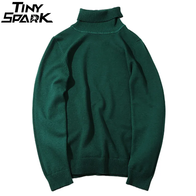 

Harajuku Korean Turtleneck Sweater Pullover Mens Fashion New 2018 Vintage Plain Knitted Sweater Slim Fit Streetwear Shirt Cotton
