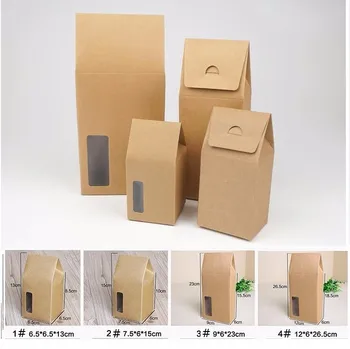 

paper dessert candy cookies boxes for wedding party tea kraft packaging box with window brown gift packaging kraft paper box