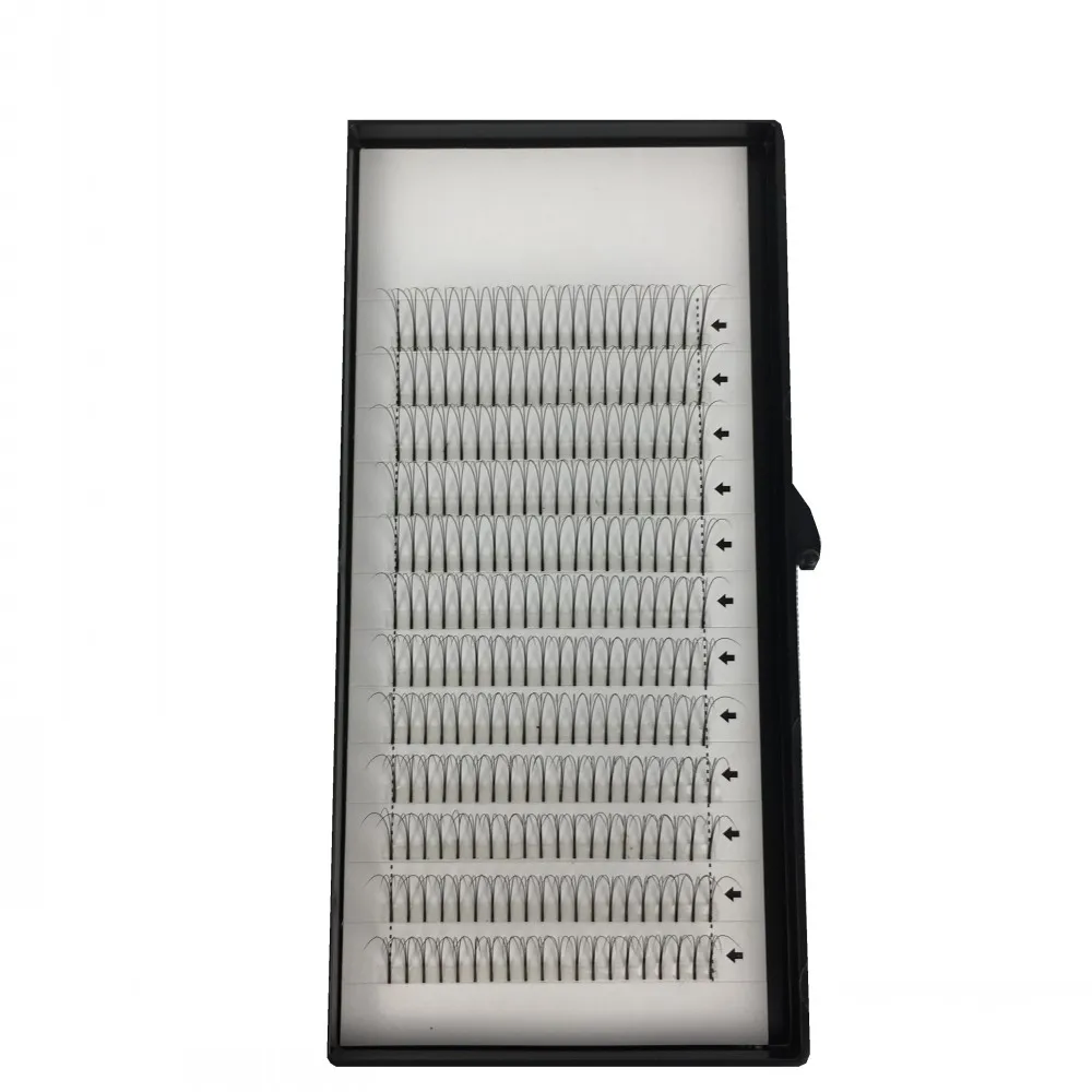 

1 Tray 3D False Eyelashes Premade Fans Single Root Volume Clustered Eyelashes Sofe Long Black Professional Fake Mink Lashes