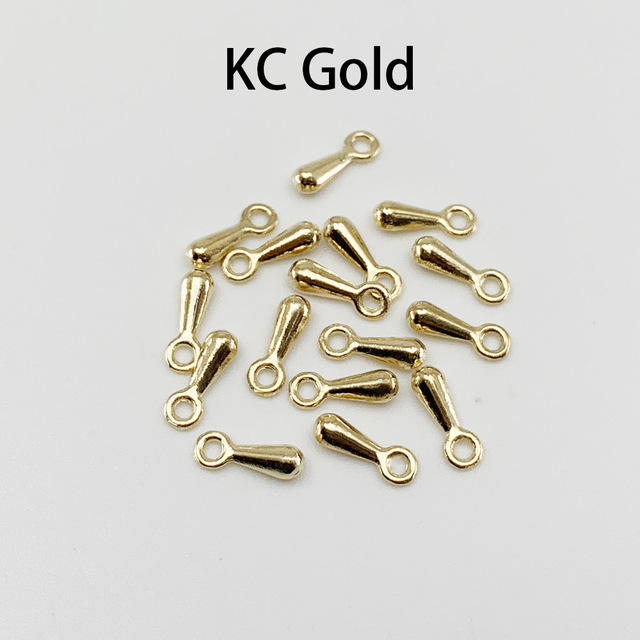 Gold/Rhodium/Antique Bronze Metal Water Drop End Beads 2*7 3*9mm Extender Chain Pendant Supplies For DIY Jewelry