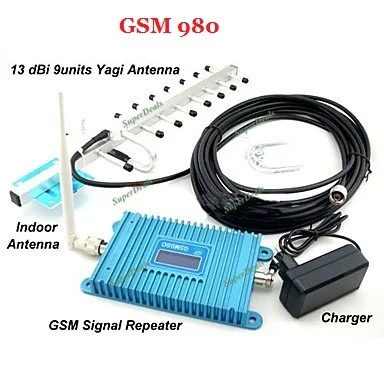 

LCD Display GSM980 GSM 900MHz Mobile Phone Signal Repeater , GSM Signal Booster + Yagi Antenna with 10M Cable