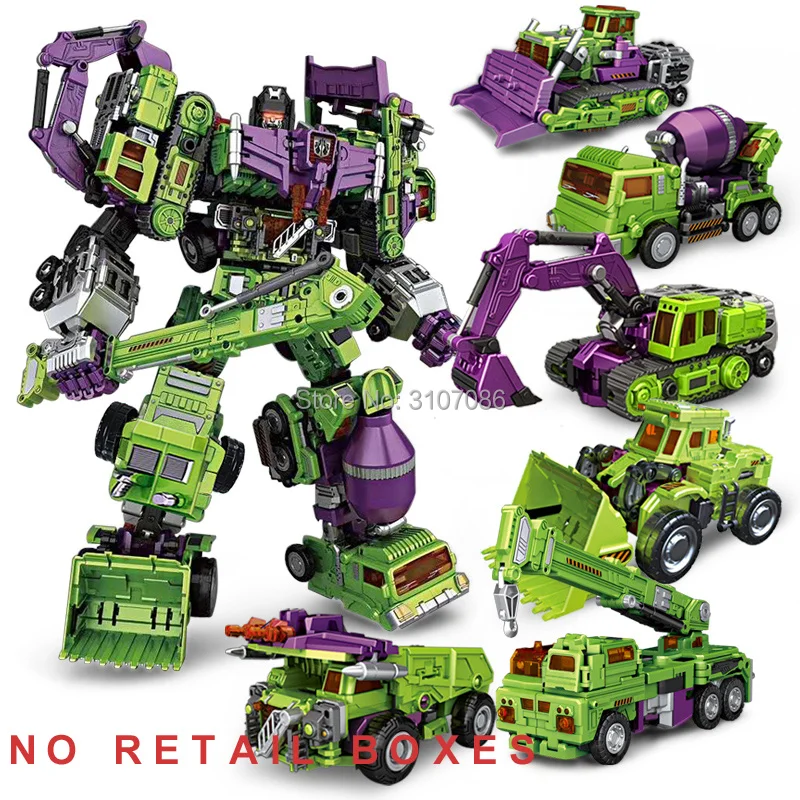 

NBK Devastator Bulldozer Scrapper Gravity Hook Builder GT Devastator KO Transformation Engineering Figure Toys