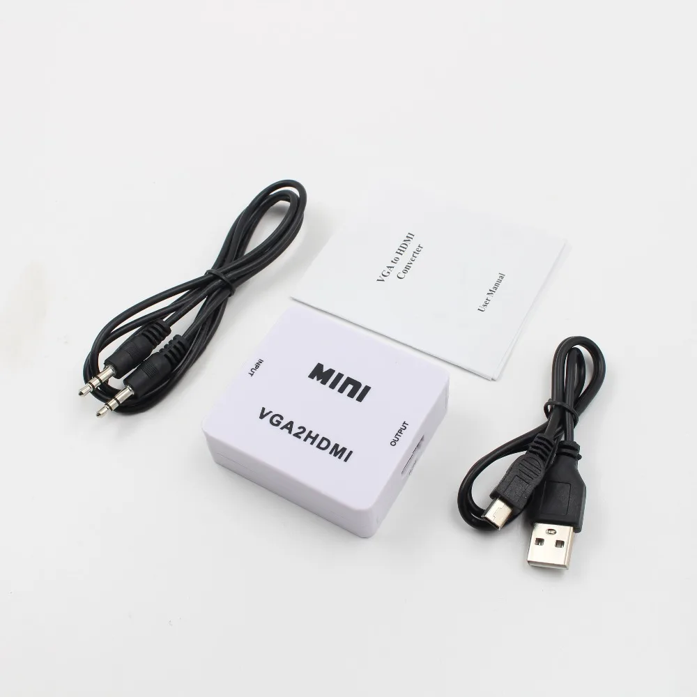  DOITOP Mini VGA a HDMI VGA2 Convertitore di HDMI Digitale per Video Adattatore Audio HD 1080P Per I