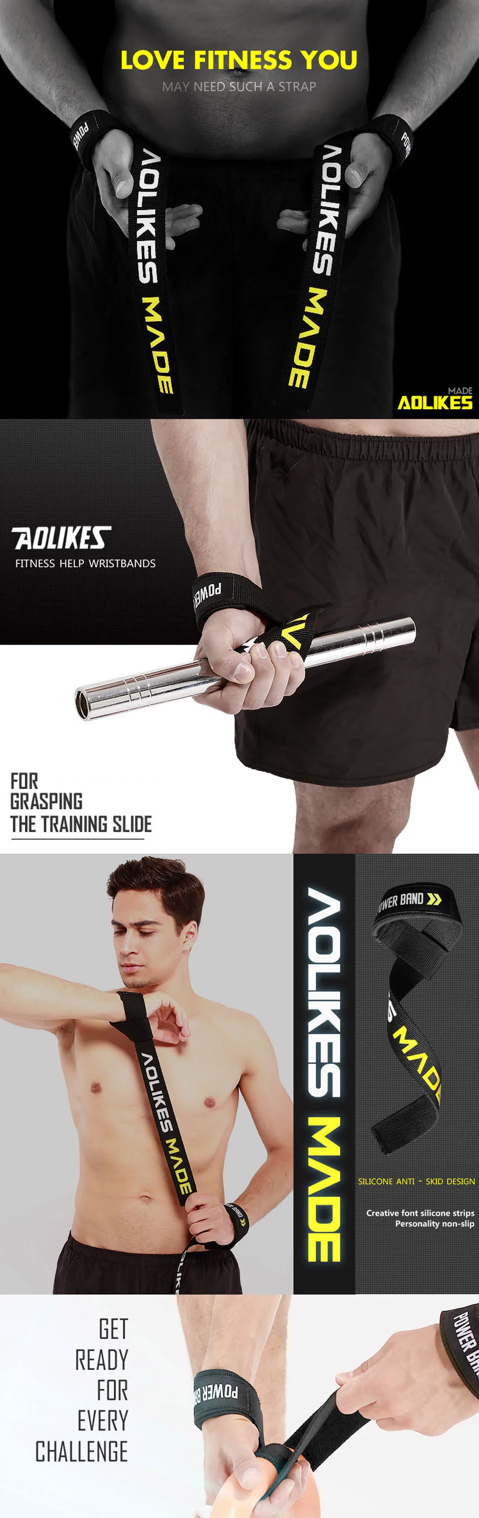 AOLIKES, 1 пара, браслет для занятий тяжелой атлетикой, спортивные, профессиональные, тренировочные, повязки на руку, поддержка запястья, ремни, обертывания, защита для спортзала, фитнеса