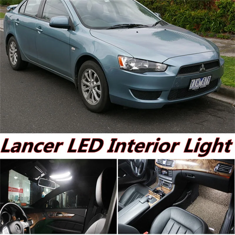 

4pcs High Quality Error Free Auto LED Bulbs Car Interior Light Kit T10 W5W Dome Lamp For Mitsubishi Lancer accessories 2007-2016