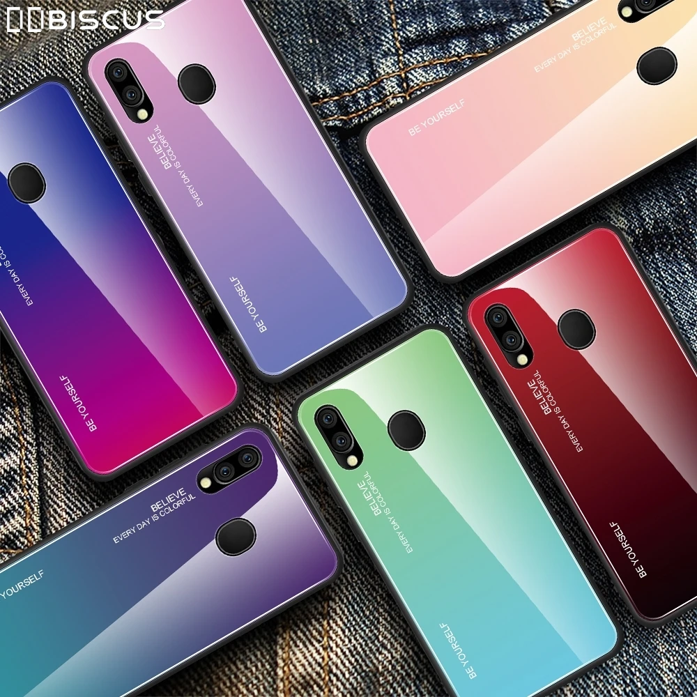

Gradient Color Hard Tempered Glass Case For Samsung Galaxy A10 A20 A30 A40 A50 A60 A70 A20E M10 M20 M30 Aurora Colorful Cover
