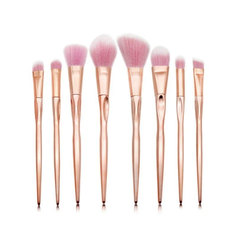 

8pcs Pro Fashion Makeup Brushes Kit Face Foundation Powder Eyeshadow Blush Lip Plating Make Up Brush Set Pincel Maquiagem W1