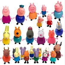 25 unids/set Peppa Pig serie familiar papel George papá mamá MODELO DE figura de acción Pelucia juguetes regalos para los niños