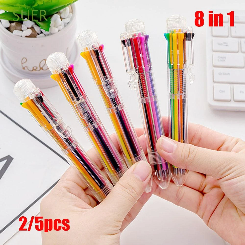 

Stationery Signature Transparent Multi-Color Chunky 8 In 1 Color Ballpoint Pen