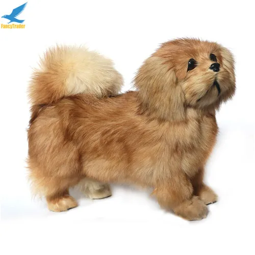 Fancytrader Lifelike Animal Pekingese Dog Plush Toy Stuffed Soft Cuddly Simulation Pet Dog Home Decoration Great Gift 2 Colors (1)