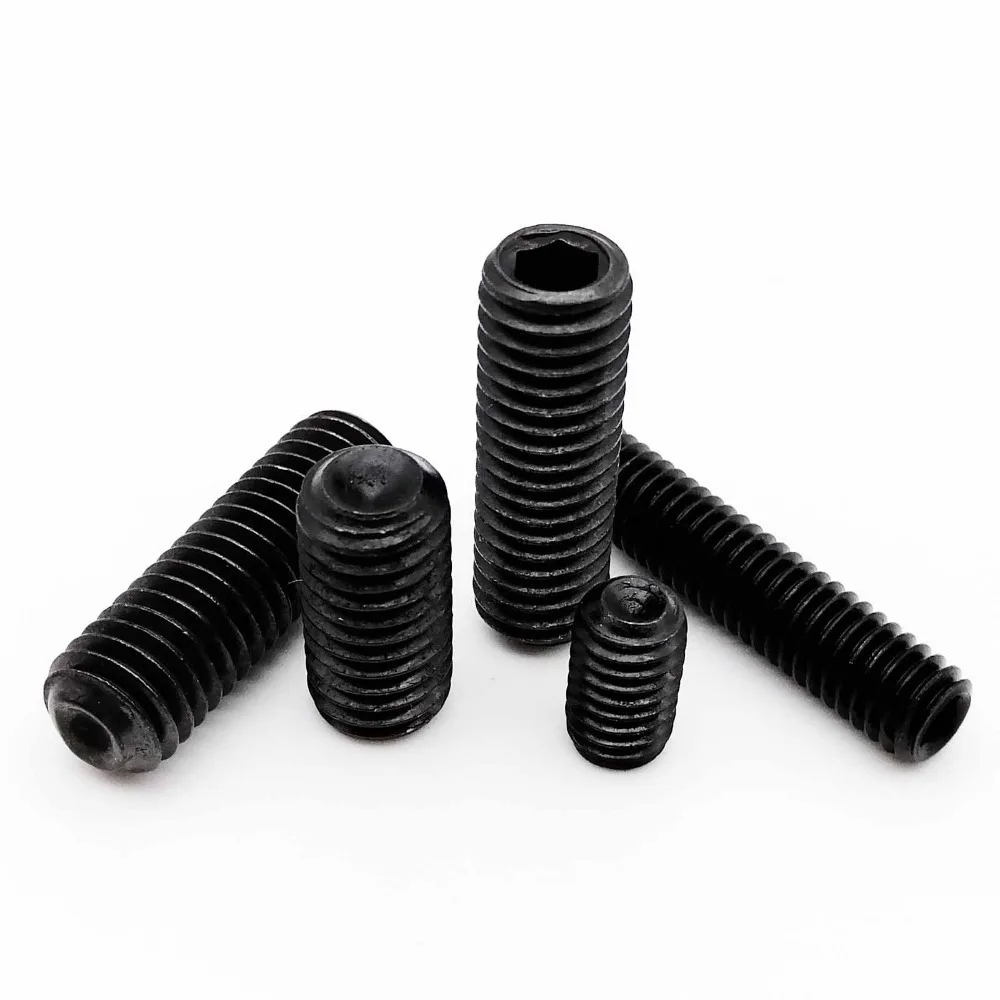 

10/50pcs M2 M2.5 M3 M3.5 M4 M5 M6 M8 DIN916 Black grade 12.9 alloy steel Hex Hexagon Socket Allen Cup Point Grub Screw Set Bolt