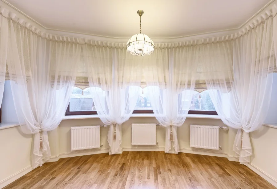 Laeacco House Interior Curtain Arc Window Photography Background Vinyl Seamless Digital Camera Backdrops Props For Photo Studio