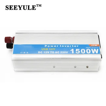 

1pc SEEYULE 1500W Car Power Inverter Adapter Converter DC 12V 24V to AC 110V / 220V USB Charger for DVR TV Laptop Fan Camping