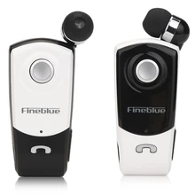 Bluetooth 4 1 Earbud Necktie Clip on Earphone Retractable Cable HD Voice Calling Noise Cancelling