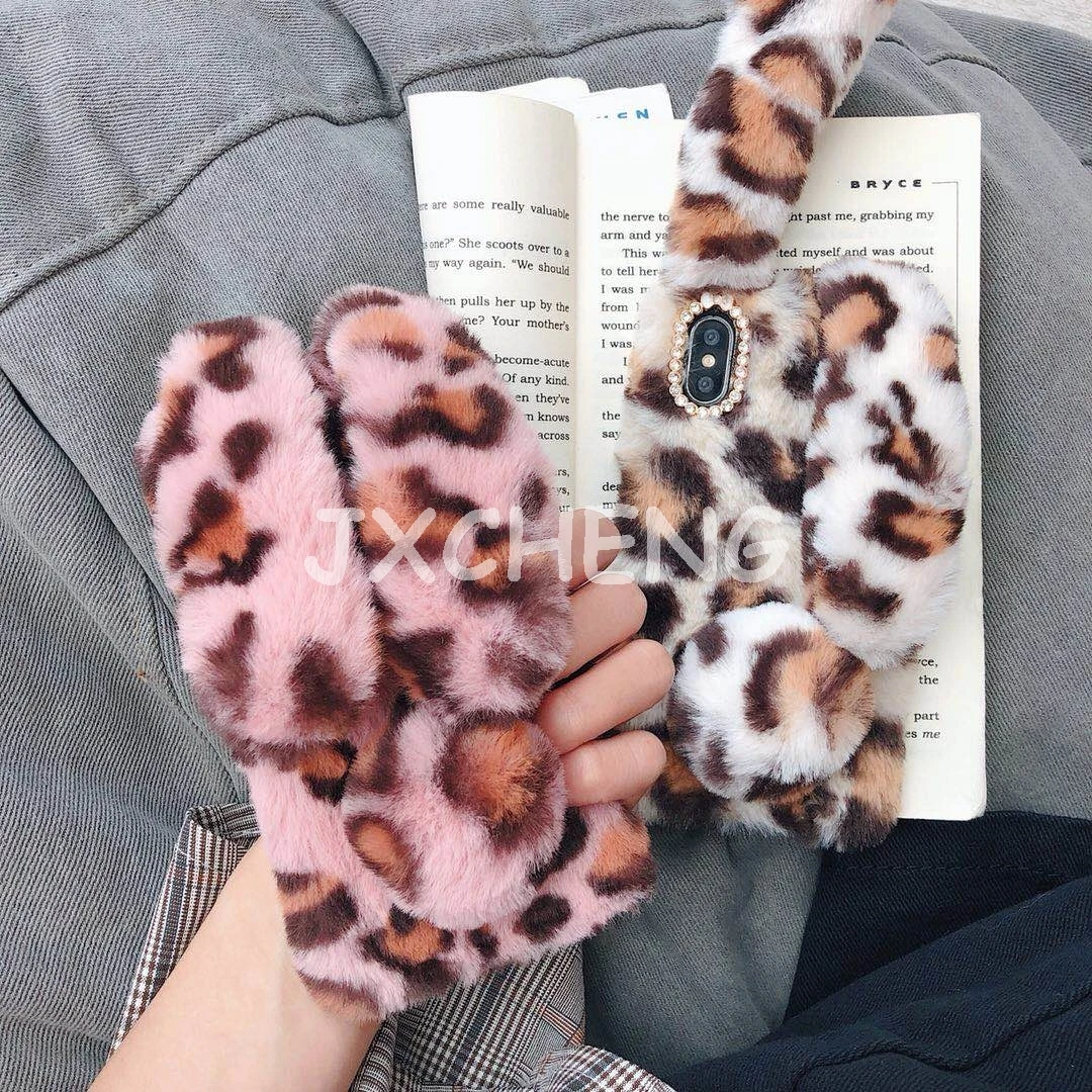 

3D Rabbit Bunny Toy Case For Huawei Honor 7 8 9 10 Lite 5A 6A 7A 6X 7I V8 V9 Play High Rhinestone Artificial Cony Hair TPU Cover