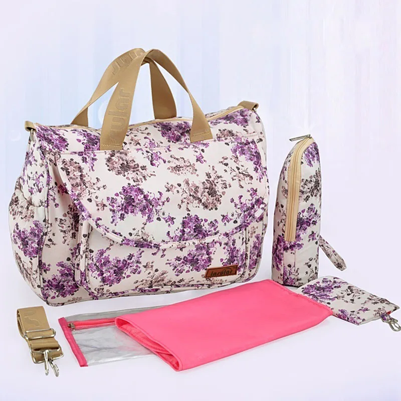  New Multifunctional Diaper Bags Mother Bag High Quality Maternity Mummy Nappy Bags Flower Style Mom