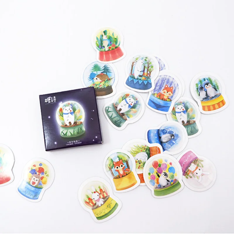 

45 Pcs/box My little world paper sticker DIY diary album decoration stickers scrapbooking planner label Scrapbook stickers