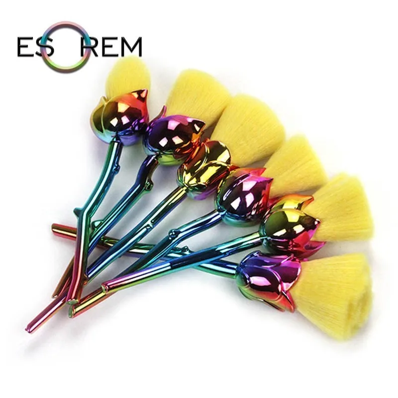 

ESOREM 6 Pcs Flower Handle Color Cosmetics Brushes Soft Synthetic Makeup Brushes Cosmetics Shader Pincel Maquiagem WQQ06001