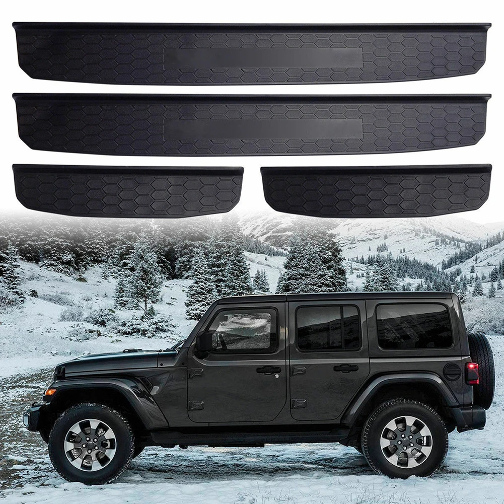 Us 15 44 33 Off Door Sills Step Protector Stickers Trim Interior Decor Sill Scuff Plate Entry Guard For 2018 Jeep Wrangler Jl 4 Door Honeycomb On