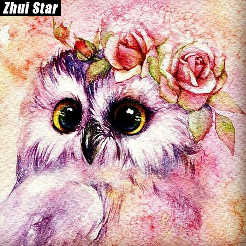 

Full Square Diamond 5D DIY Diamond Painting "Cute owl" Embroidery Cross Stitch Rhinestone Mosaic Painting Home Decor