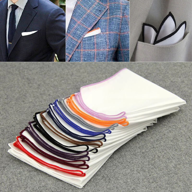 Fitstyle 4 PCS Soft Cotton Pocket Square Handkerchief For Men Wedding Party