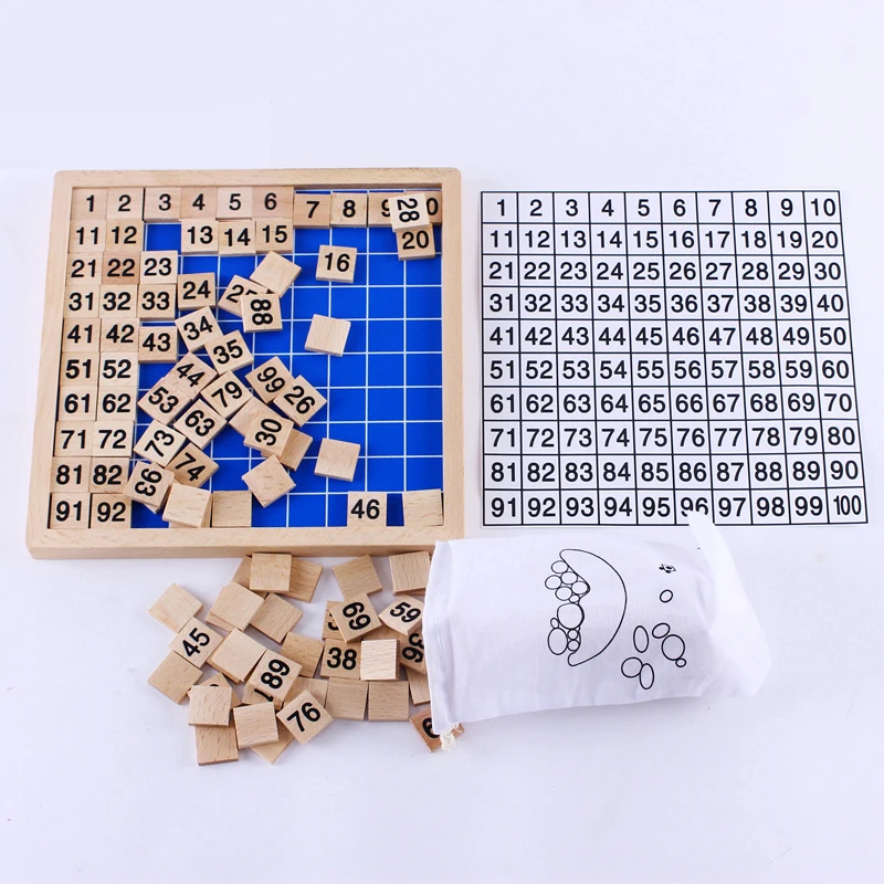  Montessori Wooden Educational toys 1-100 digital cognitive Mathematics toys Teaching Logarithm Vers - 32756243247