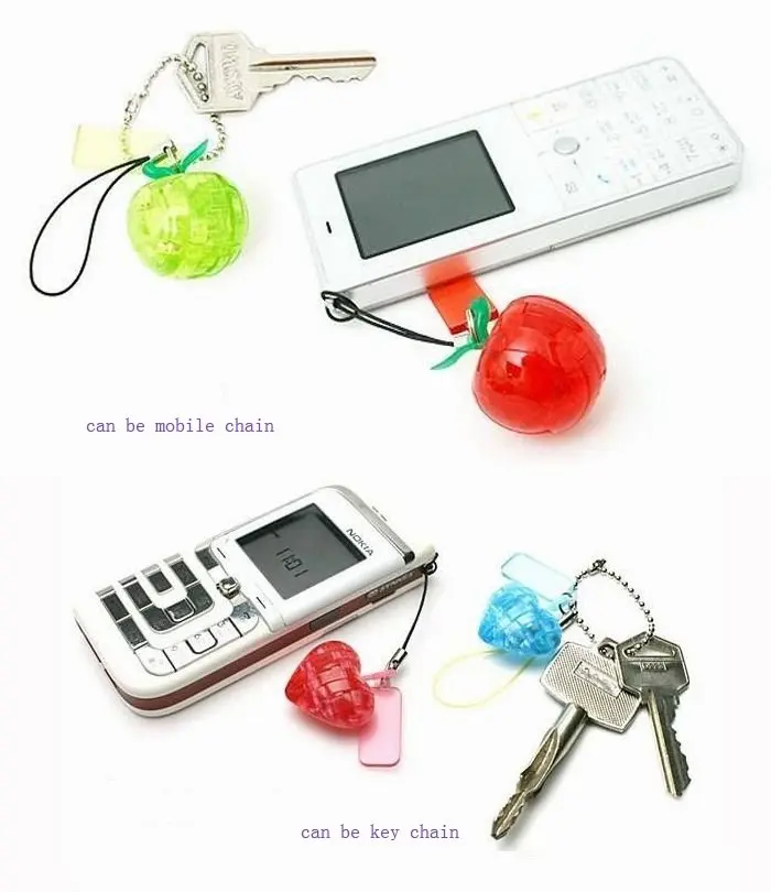 

DIY TOY mobile phone lanyard key lanyard Mini 3D Crystal Puzzle game +Educational toy,Wholesale and Retail