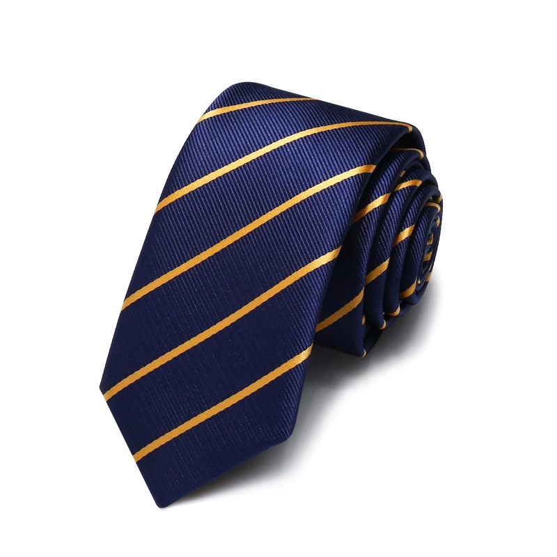 Top Quality Business Formal Blue Striped Ties for Men 5.5cm Slim