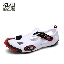 POLALI/Летняя обувь мужские босоножки, тапочки мужские пляжные сандалии черного цвета, со шнуровкой, в Для мужчин s шлепанцы Zapatillas Hombre Sapato