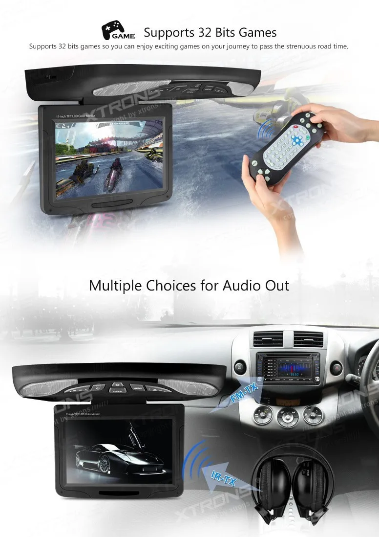 Excellent 11.3" HD Car Flip Down Monitor Roof Mounted DVD Player ,1280*800 Rotating Screen 270 Overhead Ceiling Monitor DVD USB SD Game 4 Excellent 11.3" HD Car Flip Down Monitor Roof Mounted DVD Player ,1280*800 Rotating Screen 270 Overhead Ceiling Monitor DVD USB SD Game 4