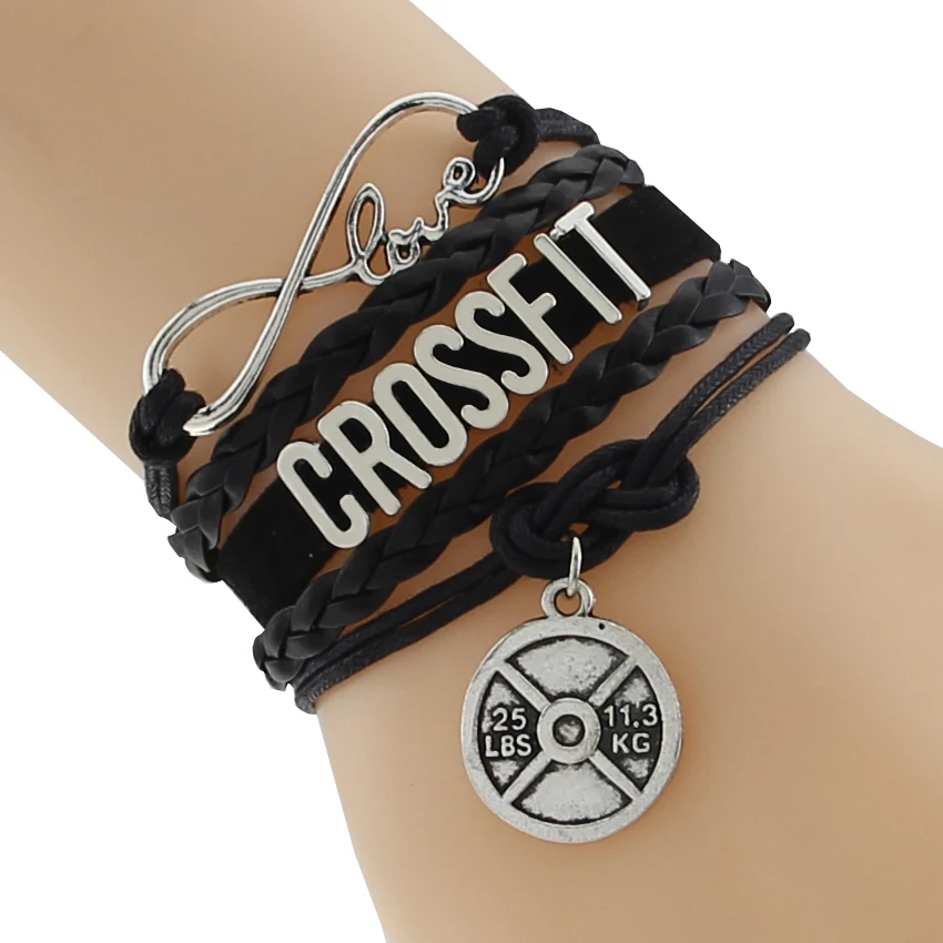 Fashion New Hot Infinity Charm Crossfit Bracelets Leather Wristband