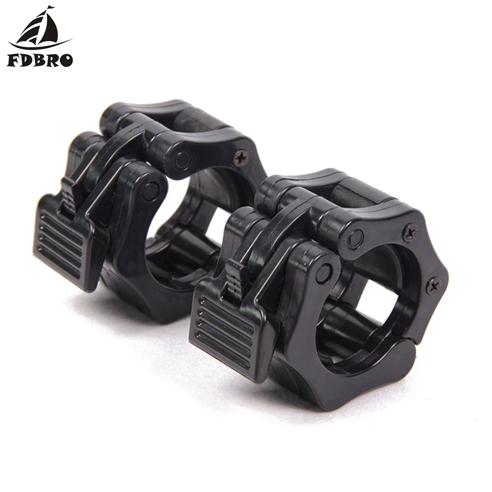 FDBRO 2019 New Hot Body Building Barbell Collars Standard Spinlock Clamps Dumbbell Clips Lock Jaw Quick Release Fitness 2pcs/lot